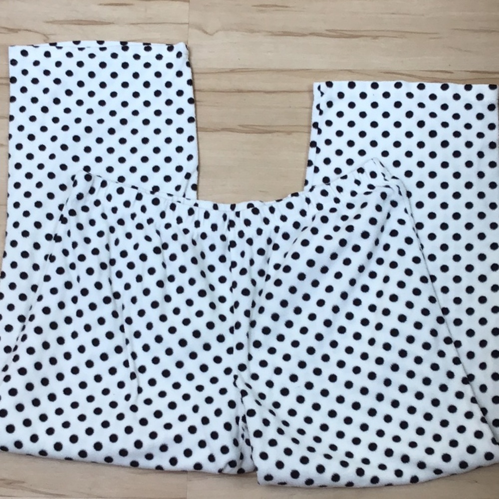 Black & White Dalmatian Polka Dot Cozy Fuzzy Fleece PJ Pant Bottoms XLarge